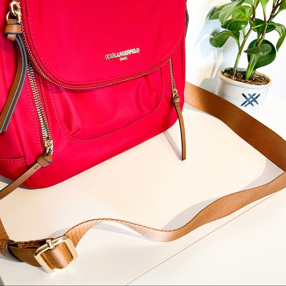 KARL LAGERFELD PARIS NWOT Cranberry Crossbody - Picture 4 of 11